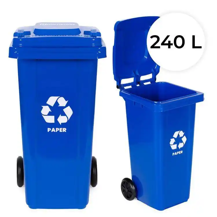 Container mare albastru pentru maculatură - 240 l | Calitate superioară