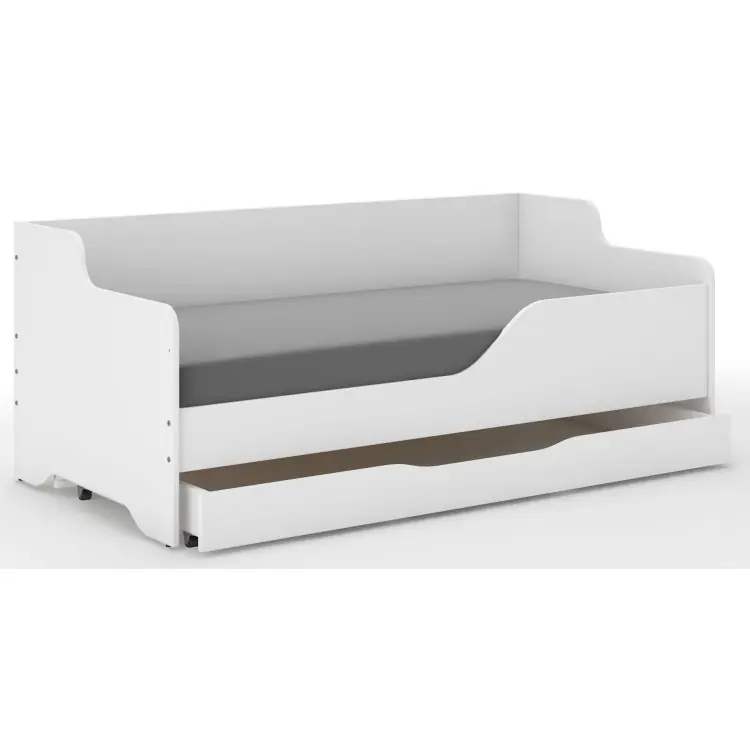 Pat pentru copii LILU alb cu sertar - 160x80 | Promoție specială
