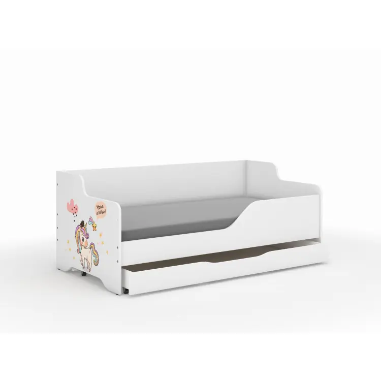 Pat pentru copii LILU - 160x80 CURCUBEU UNICORN | Disponibil acum