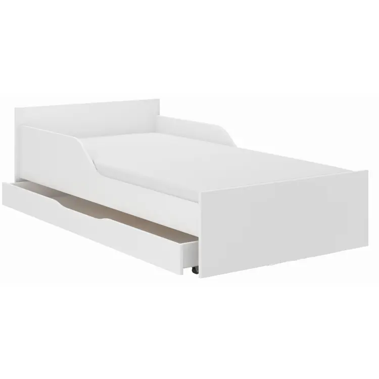 Promoție | Pat pentru copii PUFI alb cu sertar - 180x90