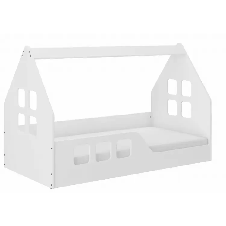 Pat pentru copii, tip casă albă - 160x80 L - Noutate în gamă