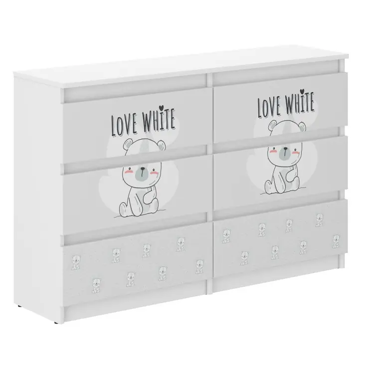 Comodă pentru copii R-120 - WHITE BEAR - Ofertă exclusivă
