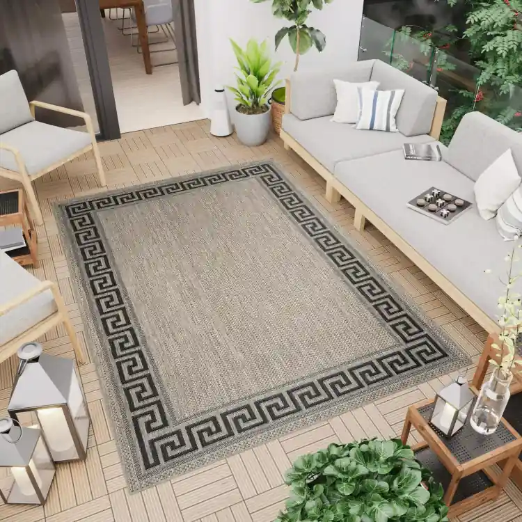 Produs nou | Covor din catifea reiată maro cu model