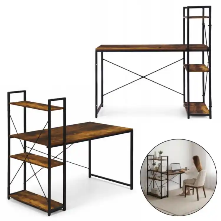 Masă loft cu raft maro - Comandă online