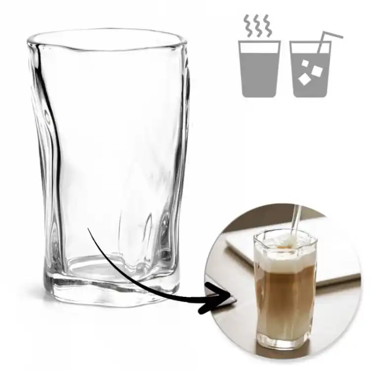 Pahar din sticlă ondulată - 275 ml - Noutate