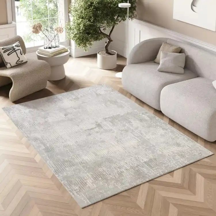 Ultimele produse - Covor modern gri deschis cu model