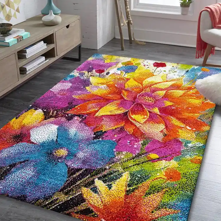 Covor pentru copii cu design floral colorat - Alegerea clienților