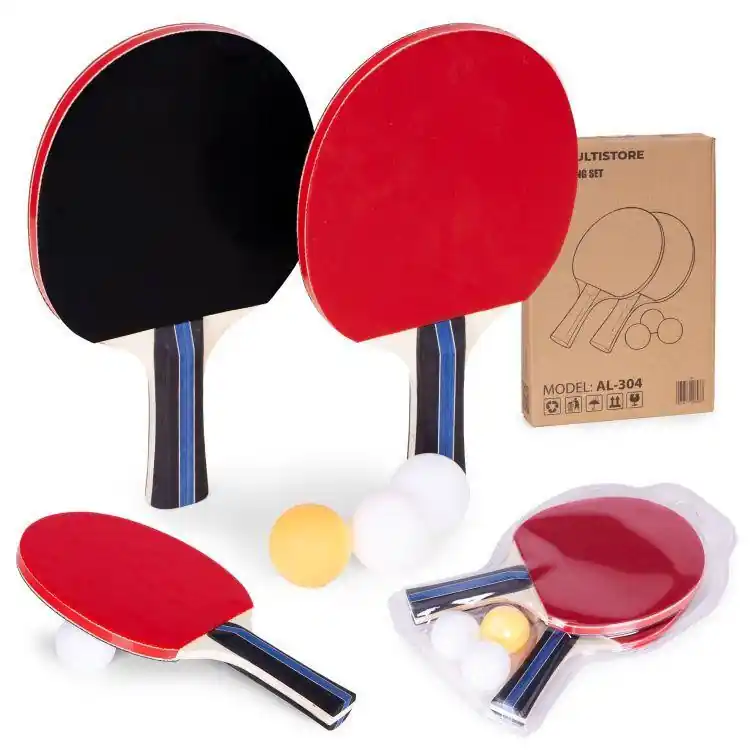 Set tenis de masă - 2 bâte și 3 mingi - Comandă cu încredere
