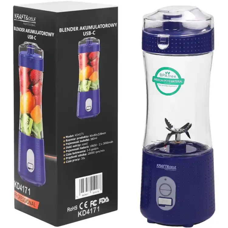 Blender reîncărcabil USB-C 380ml / 2x3000mAh KD4171 - Produs vedetă