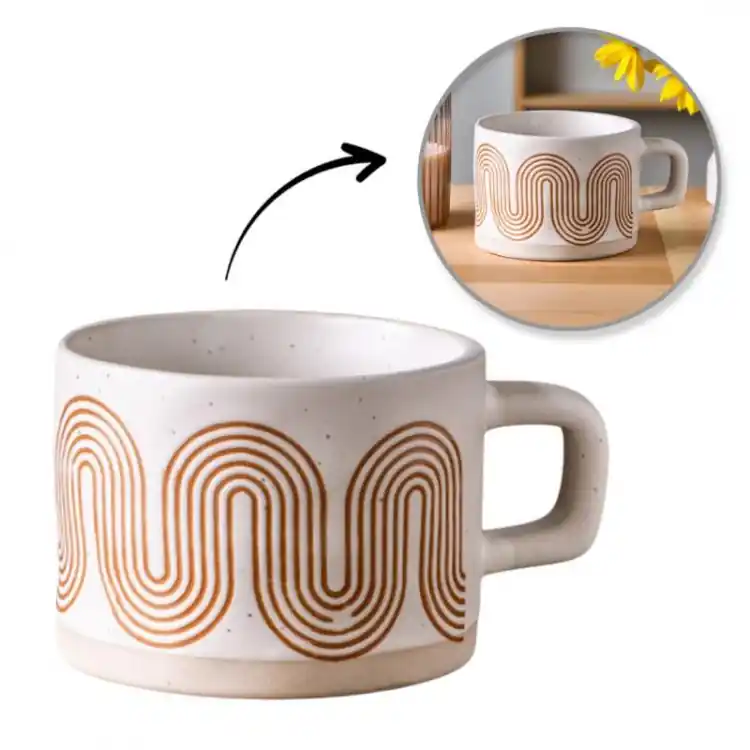 Cană ceramică cu model geometric - 250 ml | Direct de la producător