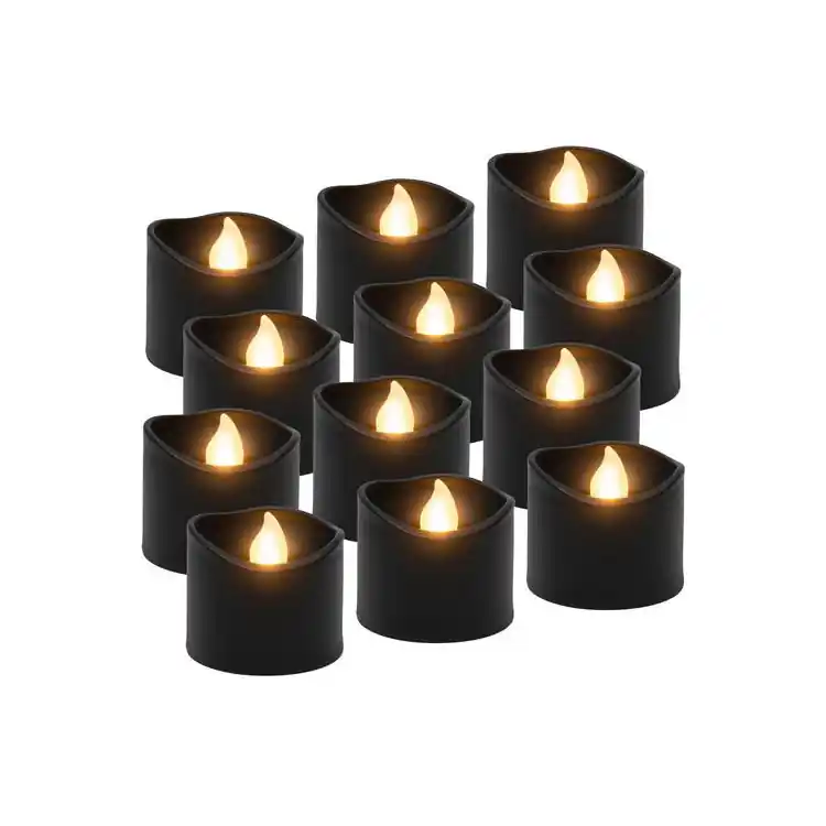 Ultima lansare - Lumânări LED negre 12 bucăți 3,6 cm