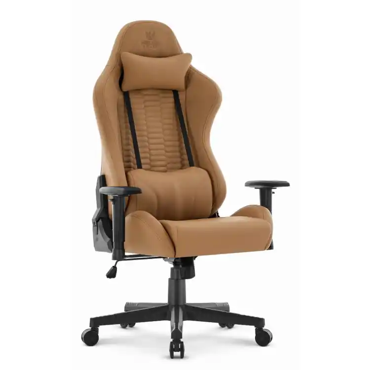 Outlet | Scaun de gaming din piele maro HELLS CHAIR HC-2000
