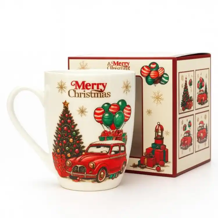 Cană de Crăciun într-o cutie decorativă - 350 ml | Comandă acum