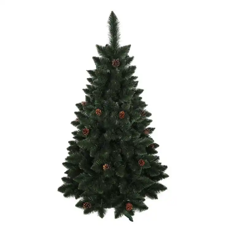 Noutate în catalog | Brad de Crăciun gros din pin cu conuri - 150 cm