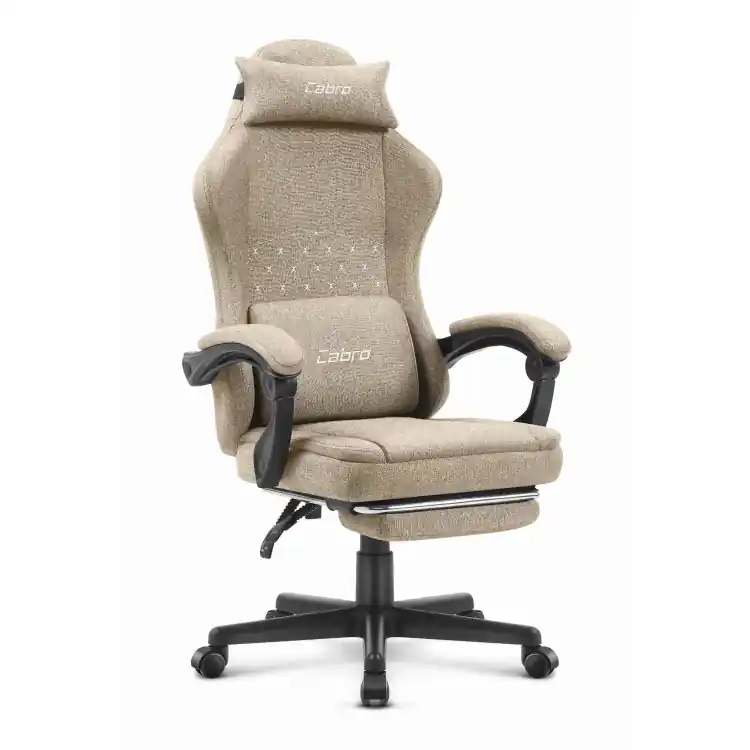 Acum disponibil - Scaun de gaming bej din material textil Cabro C503
