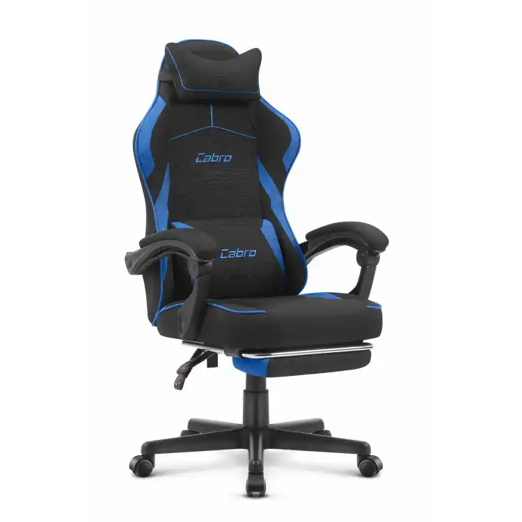 Scaun de gaming Cabro C502 din material textil negru și albastru | Produs lansat recent