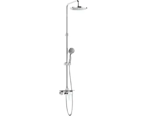 Sistem de dus cu baterie monocomanda Roca Even, dus fix Ø25 cm, para dus 3 functii, crom - Premium