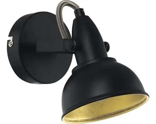 Ultimele bucăți | Spot Aplicat Alrakis E14 Max. 1x28w, Negru/auriu