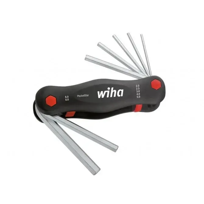 Top vânzări | Surubelnita multifunctionala Wiha PocketStar 2-8 mm, 7 capete hexagonale, crom-vanadiu