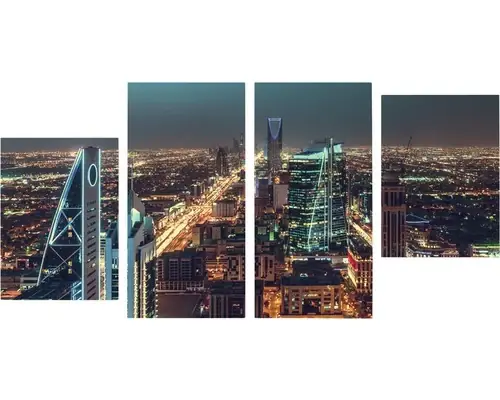 Tablou Canvas City Rush, Set 4 Buc. 2x 40x55 Cm + 2x 40x80 Cm | Produs premium