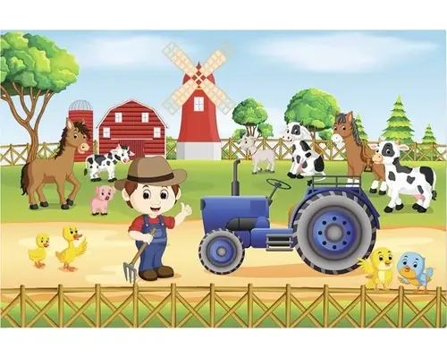 Tablou Canvas Fermierul Cu Tractor 60x90 Cm - Super ofertă