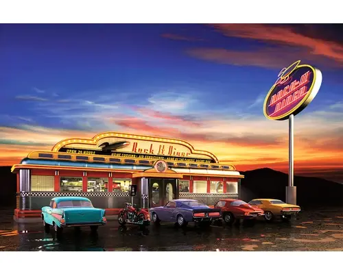 Tablou Canvas Retro American Dinner 60x90 Cm - Calitate superioară
