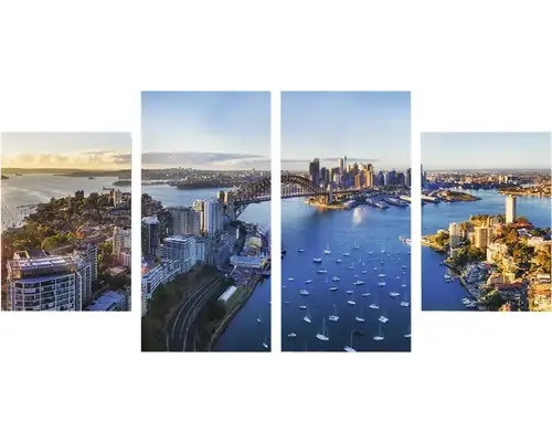 Tablou Canvas Sydney Panorama, Set 4 Buc. 2x 40x55 Cm + 2x 40x80 Cm | Ultima șansă