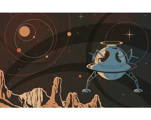 Tablou Canvas Pt6085 Space Rocket 60x90 Cm | Calitate superioară