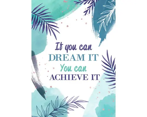 Top vânzări - Tablou Dream & Achieve It Alb/albastru 50x70 Cm