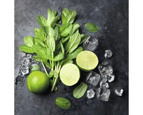 Ofertă avantajoasă - Tablou Sticla Lime & Ice Cube 20x20 Cm