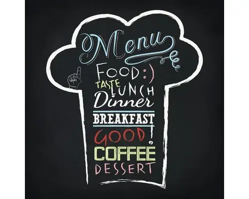 Tablou Sticla Menu 20x20 Cm | Comandă simplu