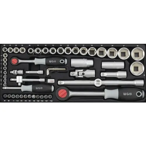 Ofertă online - Trusa chei tubulare WGB 1/4" + 1/2", 69291593, 56 piese, crom-vanadiu