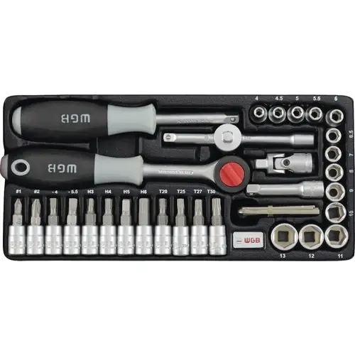 Top vânzări | Trusa chei tubulare WGB 1/4", 69291603, 36 piese, crom-vanadiu