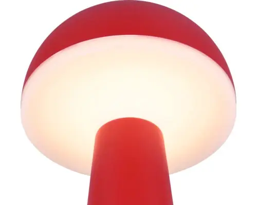 Expediere rapidă | Veioza Cu Led Integrat Fungo 2w 200 Lumeni, Lumina Reglabila, Pentru Exterior Ip54, Incarcare Usb, Rosu