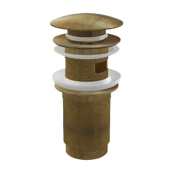 Ventil lavoar click/clack, Alca Plast, 5/4", metalic cu preaplin, bronz-antic, dop mare, A392ANTIC | În stoc