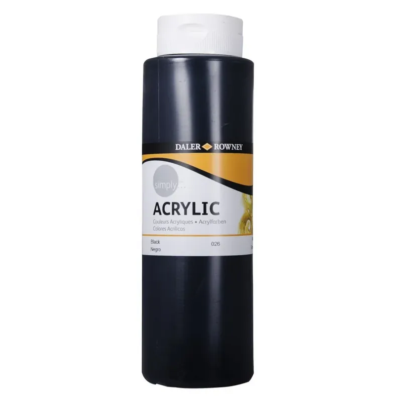 Calitate premium | Vopsea Acrilica Simply Daler Rowney - Black - 750 ml