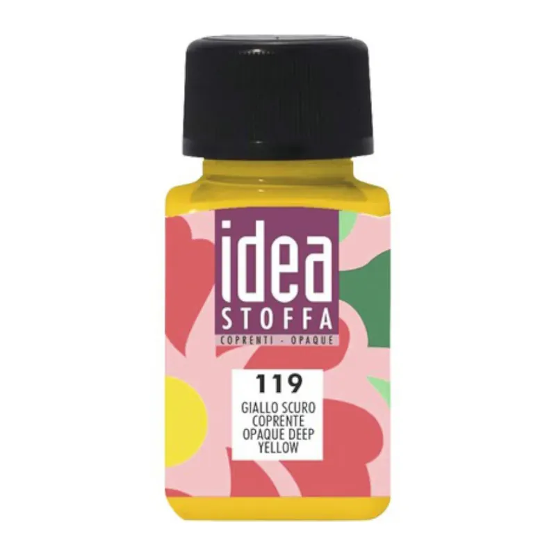 Ofertă - Vopsea Decorativa pentru Tesaturi Idea Stoffa Maimeri - Opaque Deep Yellow - 60 ml