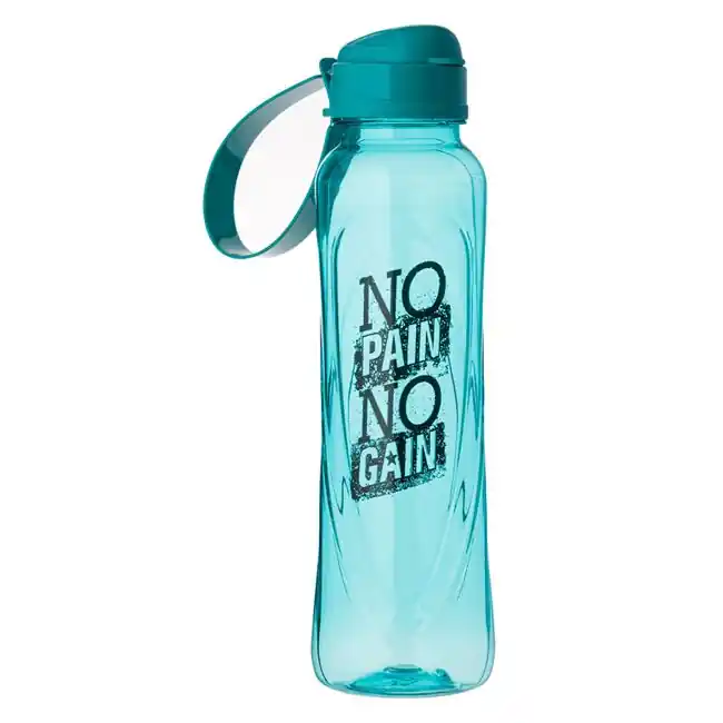 Plată securizată - Sticla pentru bauturi,plastic,turcoaz,mesaj motivational,630 ml - OEM