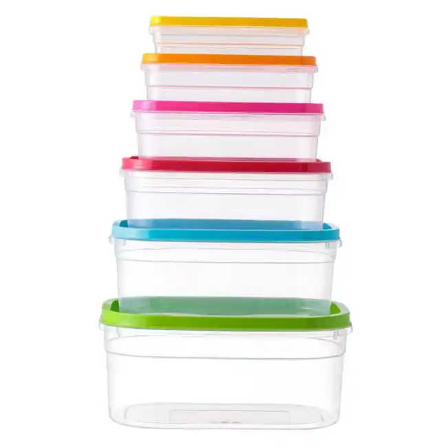 Set 6 caserole cu capac,6 marimi,plastic,multicolor - OEM | Reducere