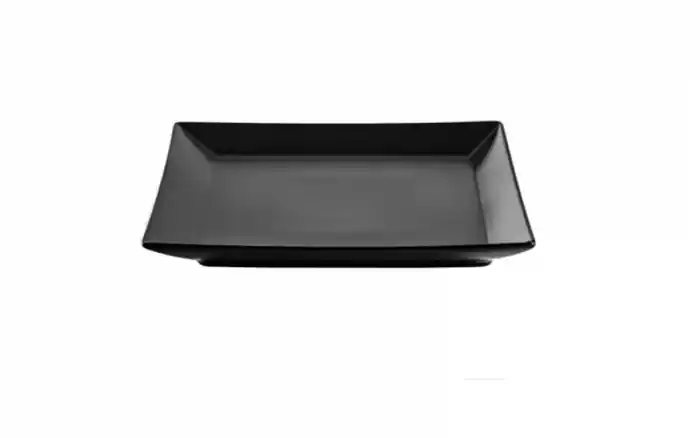 Cumpărături sigure - Farfurie patrata pentru servire, Negru, Ceramica, 21x21 cm - Ipec