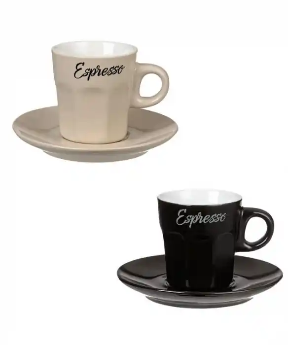 În tendințe | Set 4 piese pentru cafea, Ceramica, Design Espresso,80 ml - OEM