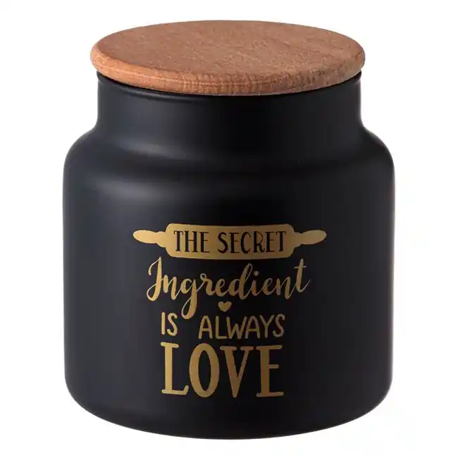 Super ofertă | Borcan cu capac pentru depozitare,Sticla,Negru,635 ml - OEM