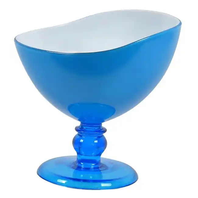 Pahar cu picior pentru inghetata,plastic,albastru,330 ml - OEM | Recomandare