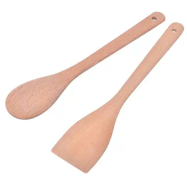 Super ofertă | Set 2 ustensile pentru gatit din lemn,30 cm - OEM