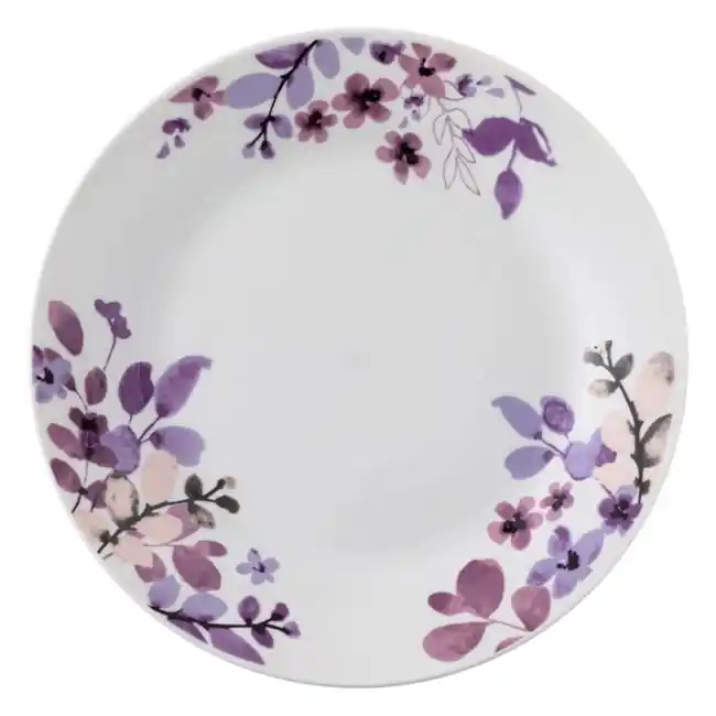 Farfurie pentru servire,imprimeu flori violete,portelan,19 cm - OEM - Calitate profesională