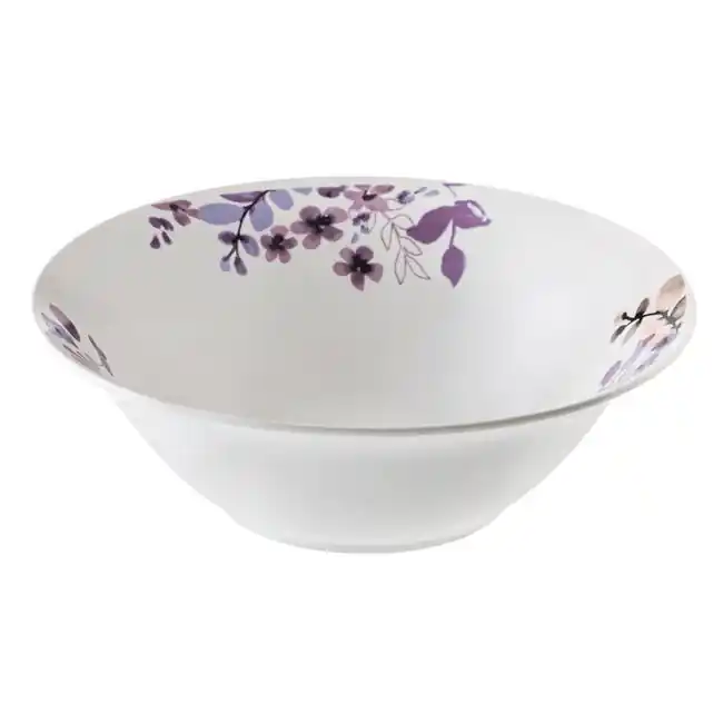 Bol pentru servire,imprimeu flori violet,portelan,1650 ml - OEM | Reducere suplimentară