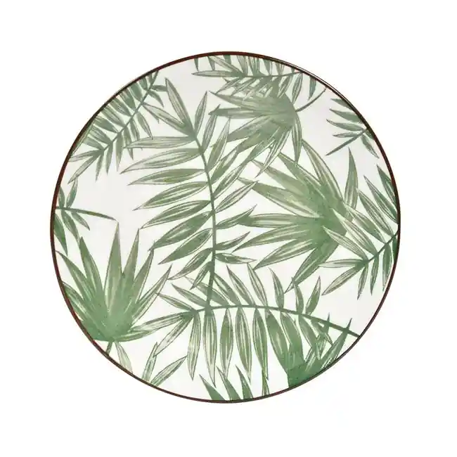 Farfurie desert cu imprimeu frunze tropicale,portelan,15 cm - OEM - Preț de fabrică