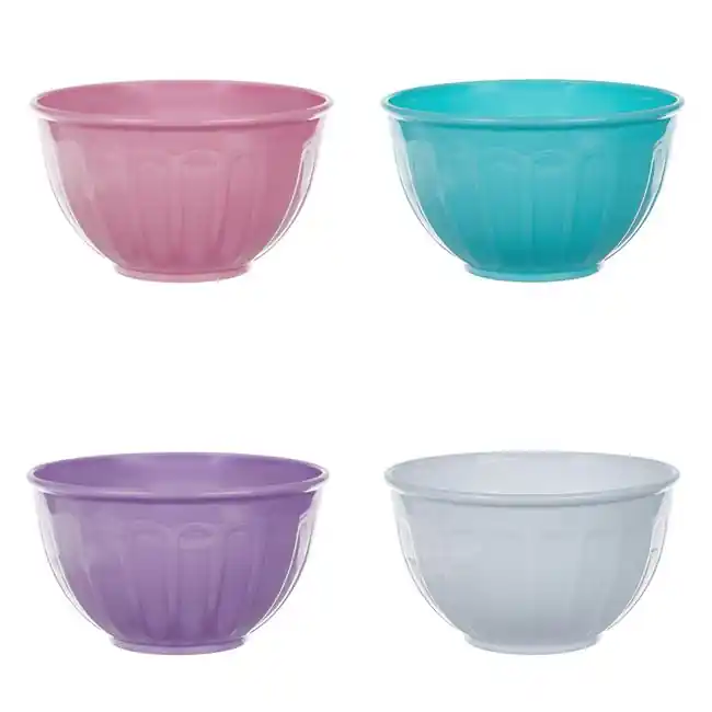 Reducere mare - Set 4 pahare pentru inghetata,plastic,multicolor,240 ml - OEM