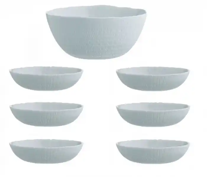 Cumpără online - Set servire salata 7 piese, Opal, Gri - OEM