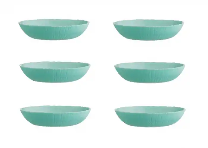 Set 6 farfurii pentru servire, Opal, Turcoaz, 20 cm - OEM | Reducere